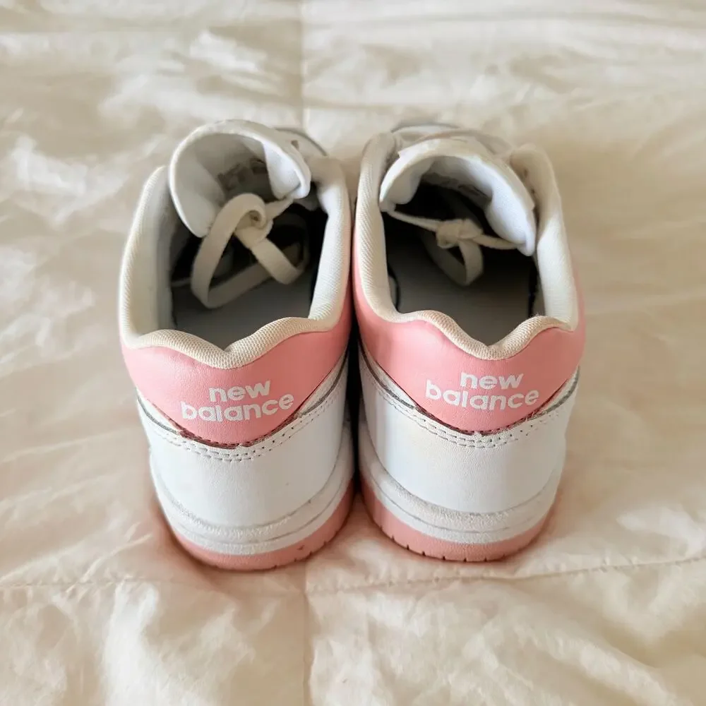 New Balance 480 White Pink Leather Sneakers Women’s Size 8 Casual Court Shoes